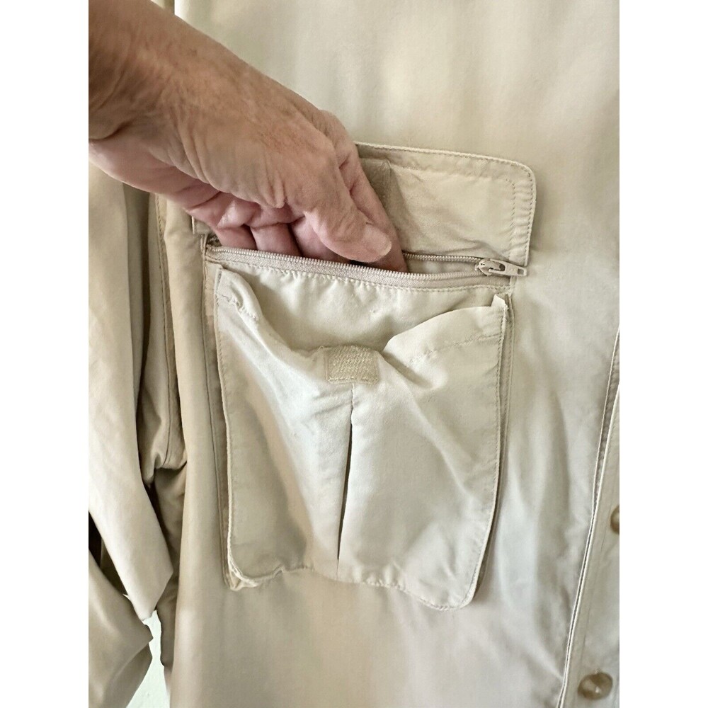 ExOfficio Shirt Mens XXL Beige Tan Brown Nylon Vented Mesh‎ Hiking Outdoors - Picture 9 of 16
